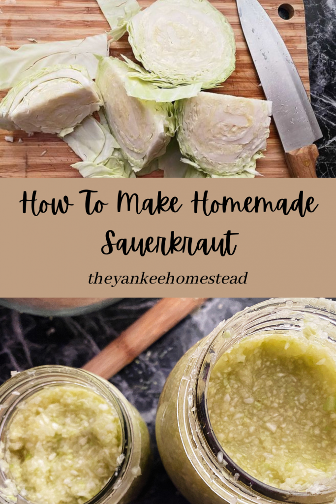 pin-able image for homemade sauerkraut